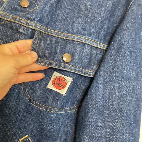Vintage GWG Kings Jean Jacket Mens 36 Blue Denim Retro Rockabilly Workwear - Picture 6 of 15